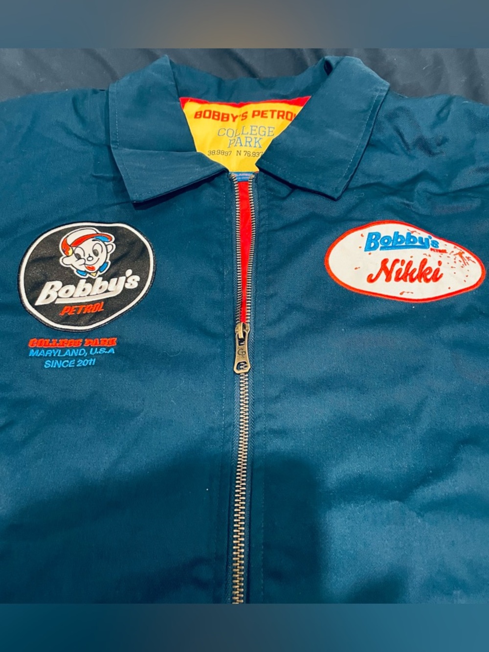 Bobby's Petrol Blue Patchwork Racing Jacket - Picture 5 of 5